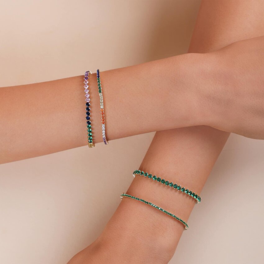 Zlatna narukvica Colorful Sparkle