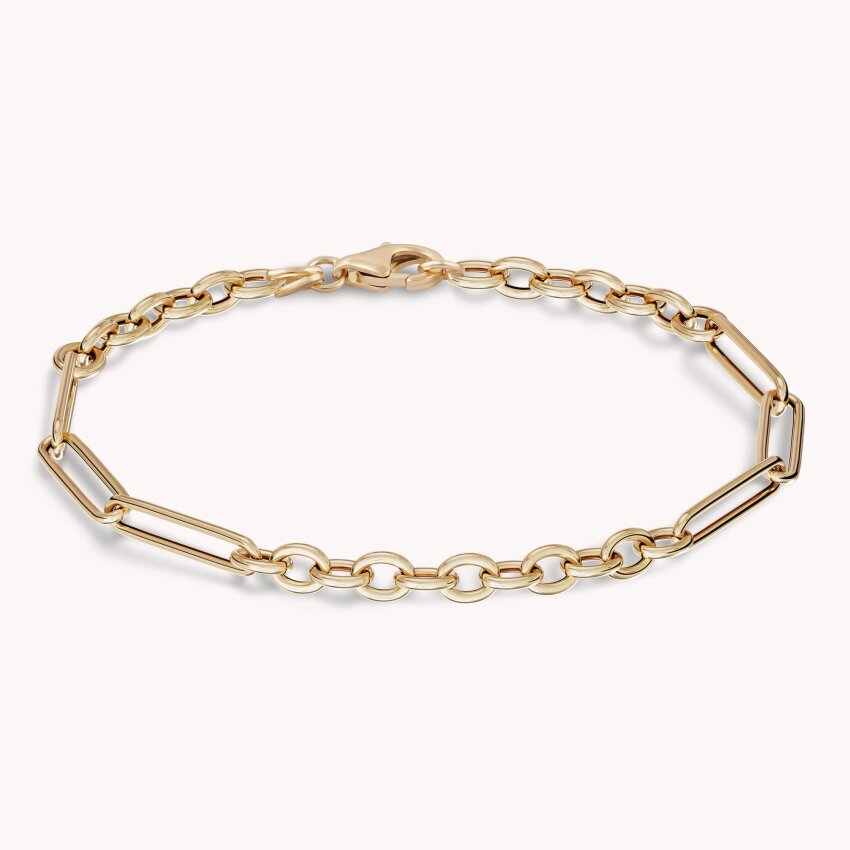 Zlatna narukvica Paperclip Chain