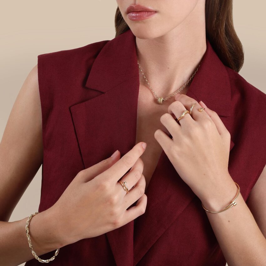 Zlatna narukvica Pleated Link