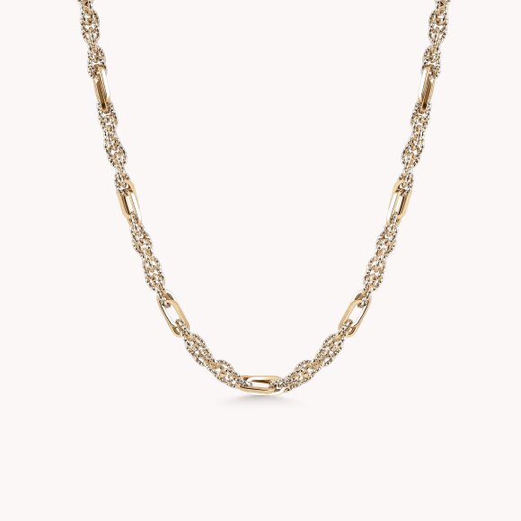 Zlatna ogrlica Pleated Link