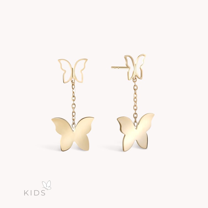 Zlatne naušnice Golden Butterfly