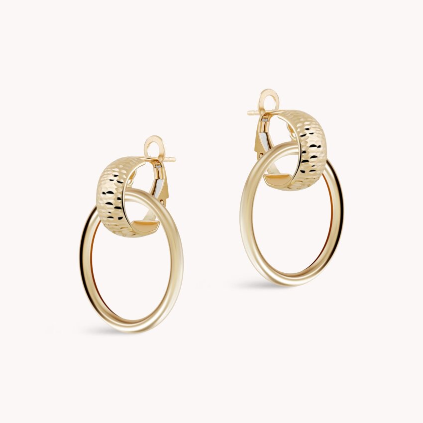 Zlatne naušnice Double Golden Link