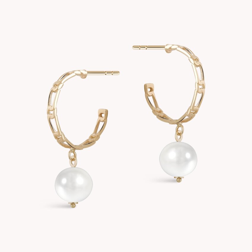 Zlatne naušnice Chain and Pearls