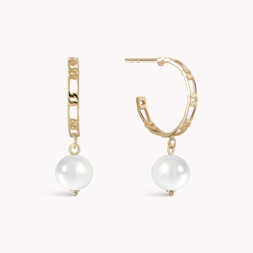 Zlatne naušnice Chain and Pearls