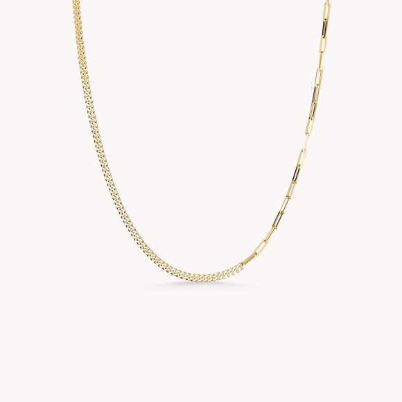 Zlatna ogrlica s detaljem paperclipa