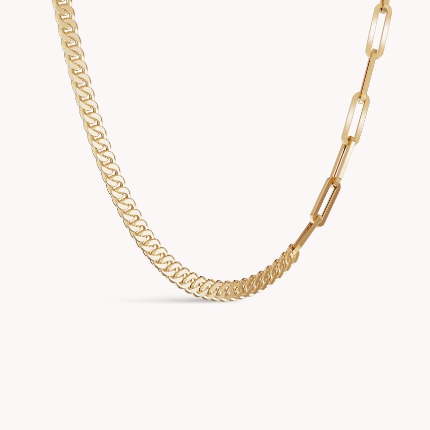 Zlatna ogrlica s detaljem paperclipa