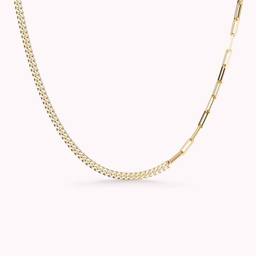 Zlatna ogrlica s detaljem paperclipa