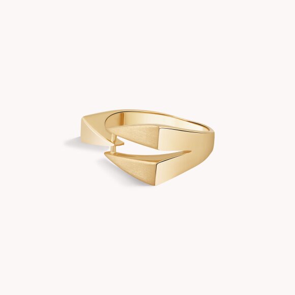 Zlatni prsten s geometrijskim detaljem