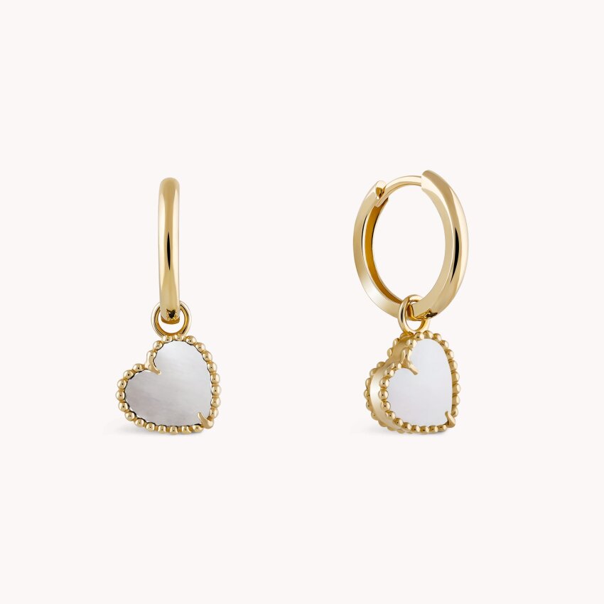 Zlatne naušnice Srce Bijelo