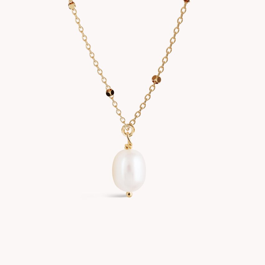 Zlatna ogrlica Biser s okruglim detaljima