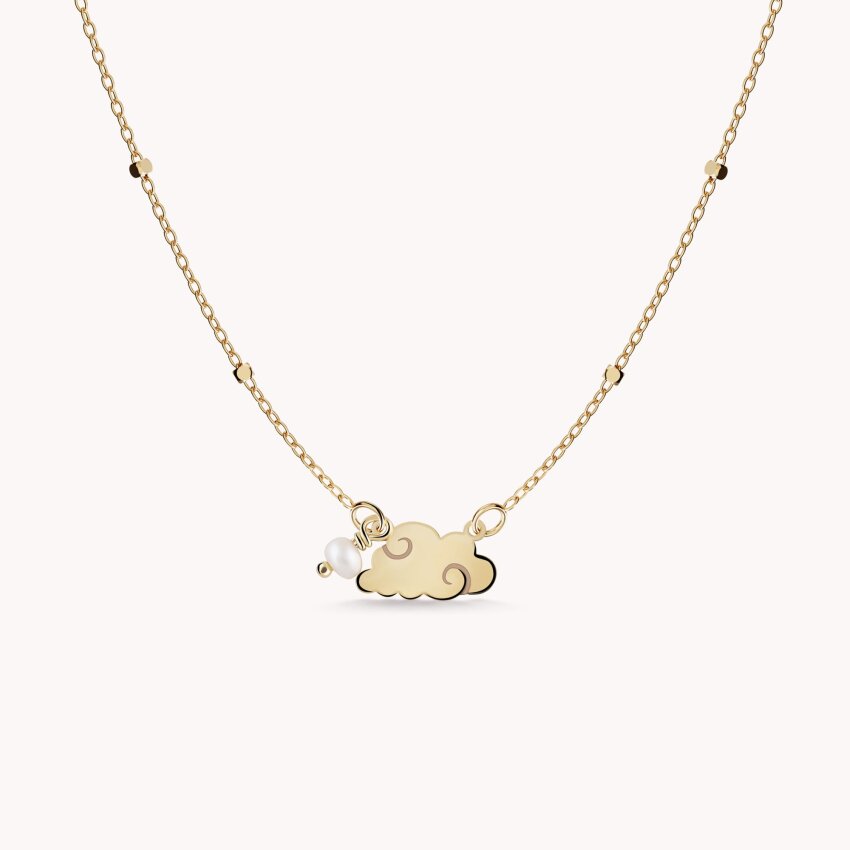Zlatna ogrlica Oblak s bisernim detaljem