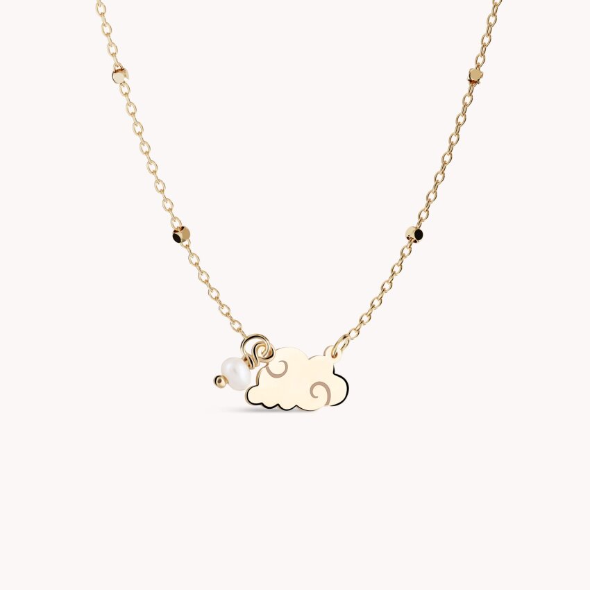 Zlatna ogrlica Oblak s bisernim detaljem
