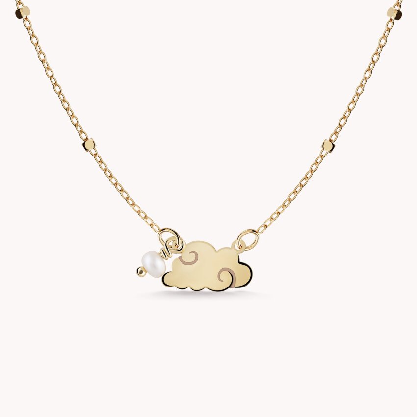 Zlatna ogrlica Oblak s bisernim detaljem