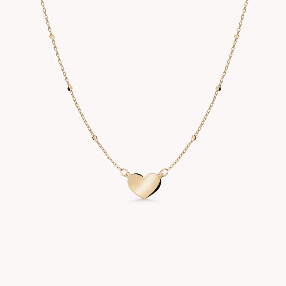 Zlatna ogrlica Srce s okruglim detaljima