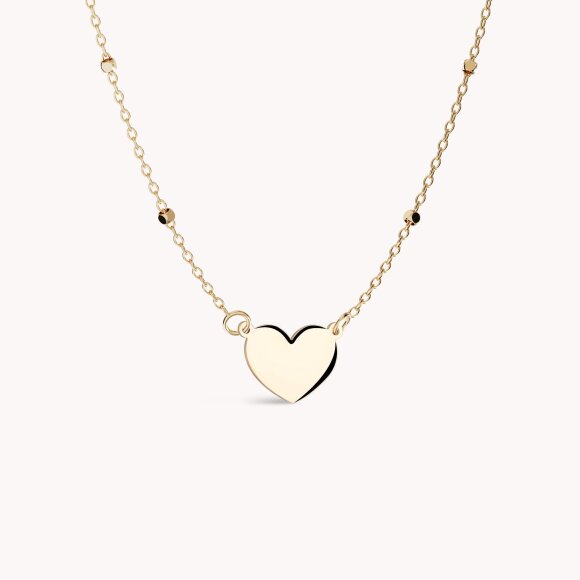 Zlatna ogrlica Srce s okruglim detaljima