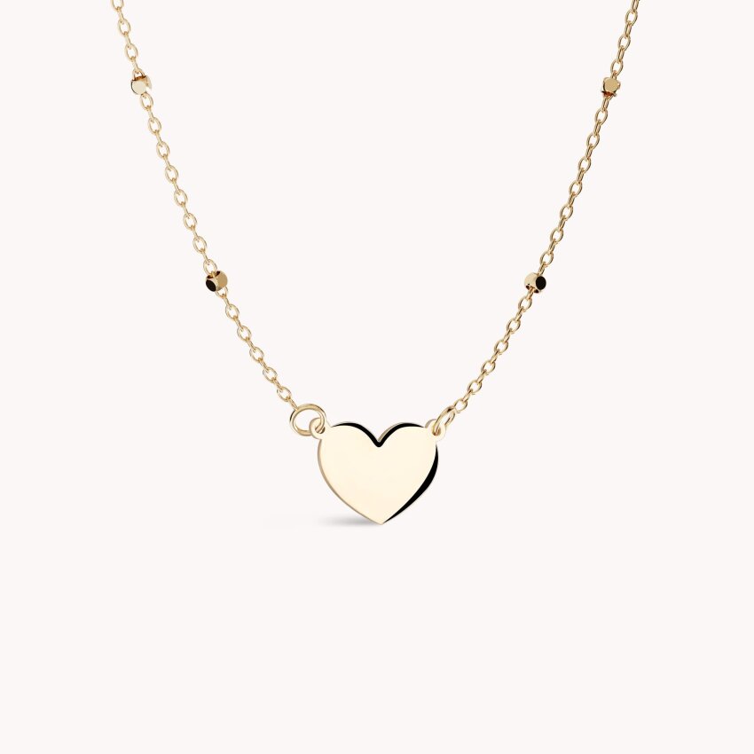 Zlatna ogrlica Srce s okruglim detaljima