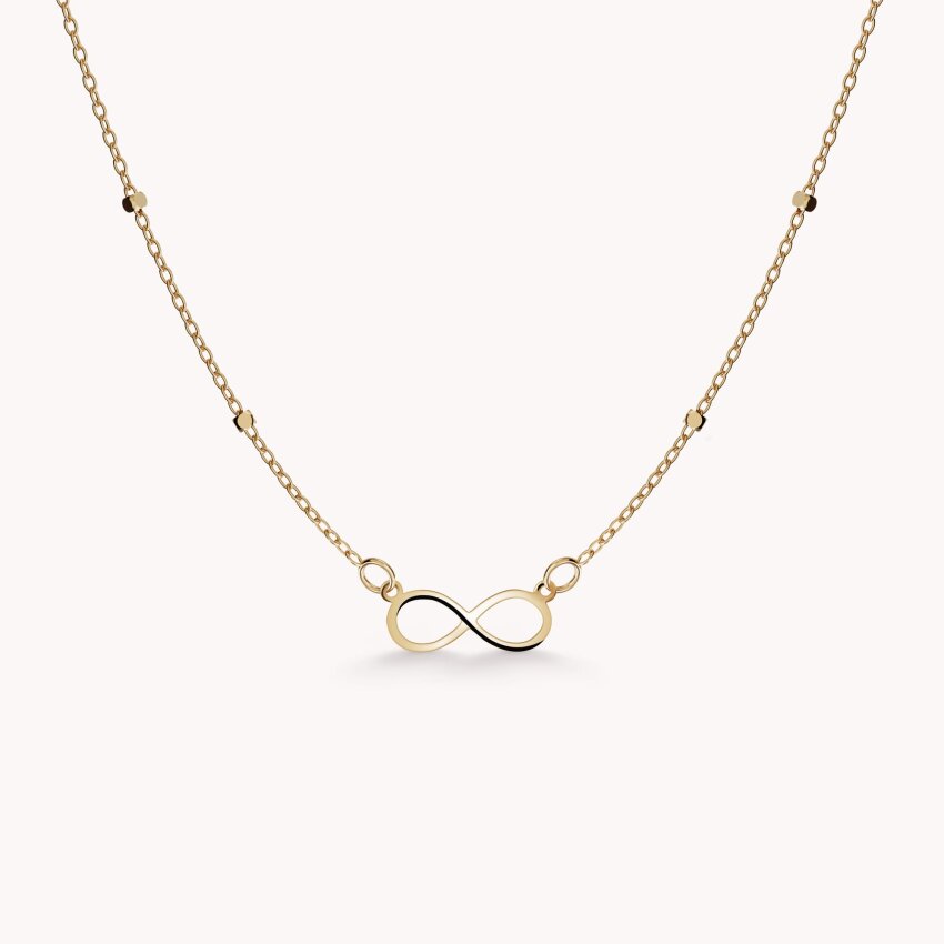 Zlatna ogrlica Infinity s okruglim detaljima