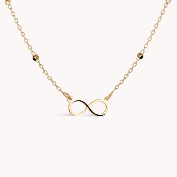 Zlatna ogrlica Infinity s okruglim detaljima