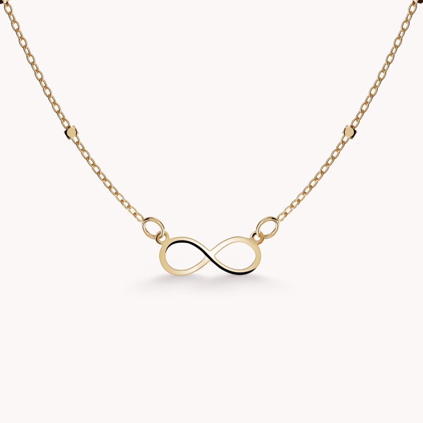 Zlatna ogrlica Infinity s okruglim detaljima