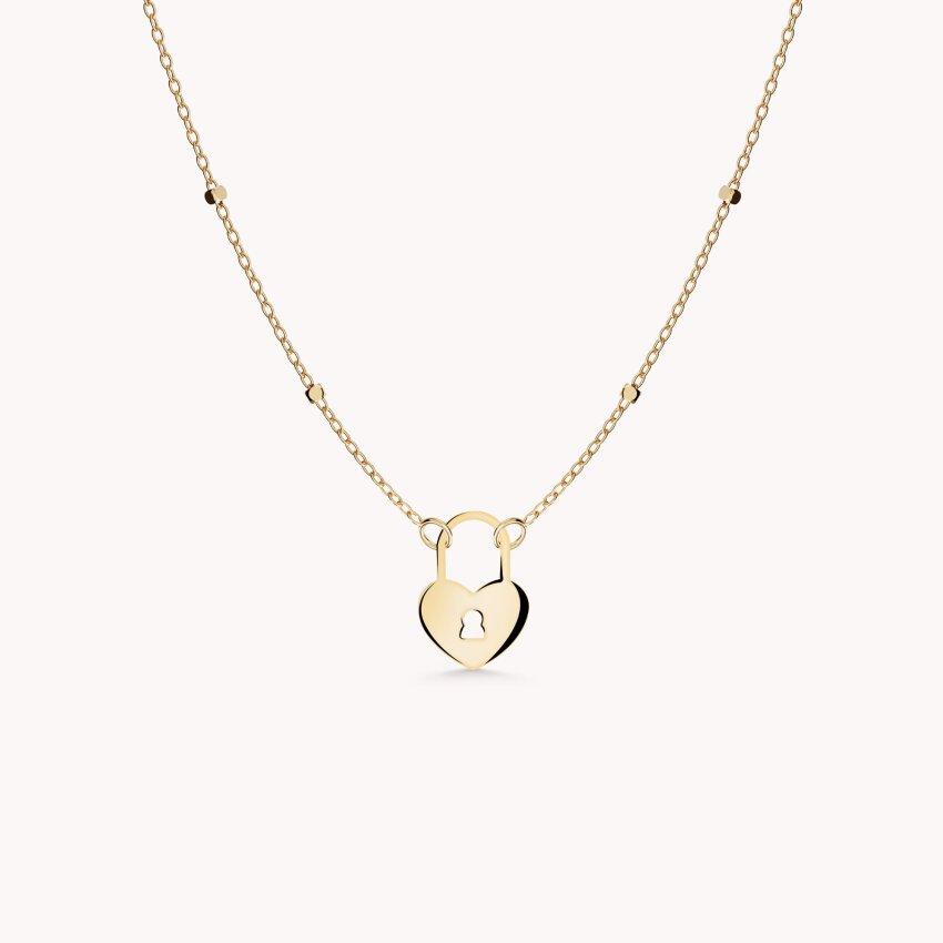 Zlatna ogrlica Srce s ključanicom