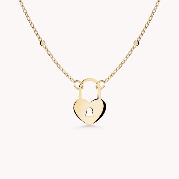 Zlatna ogrlica Srce s ključanicom