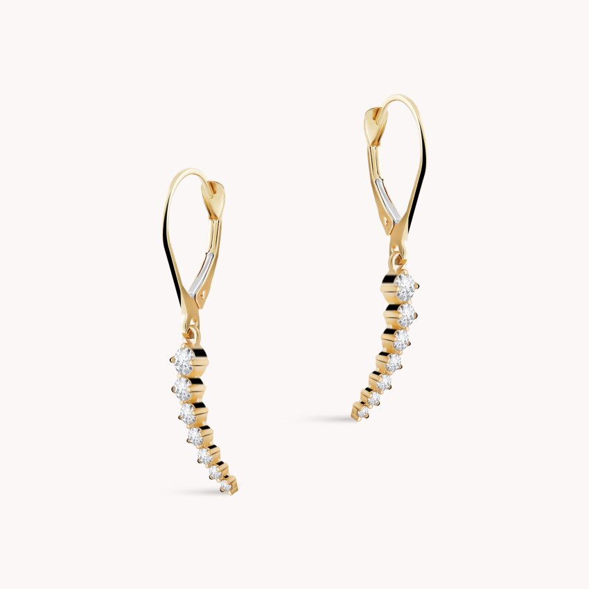 Zlatne naušnice Viseći detalji s cirkonima