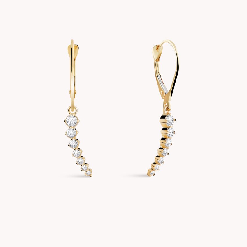 Zlatne naušnice Viseći detalji s cirkonima