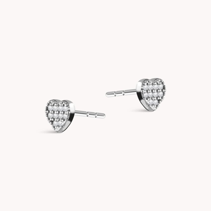 Zlatne naušnice Sjajno srce Bijelo zlato