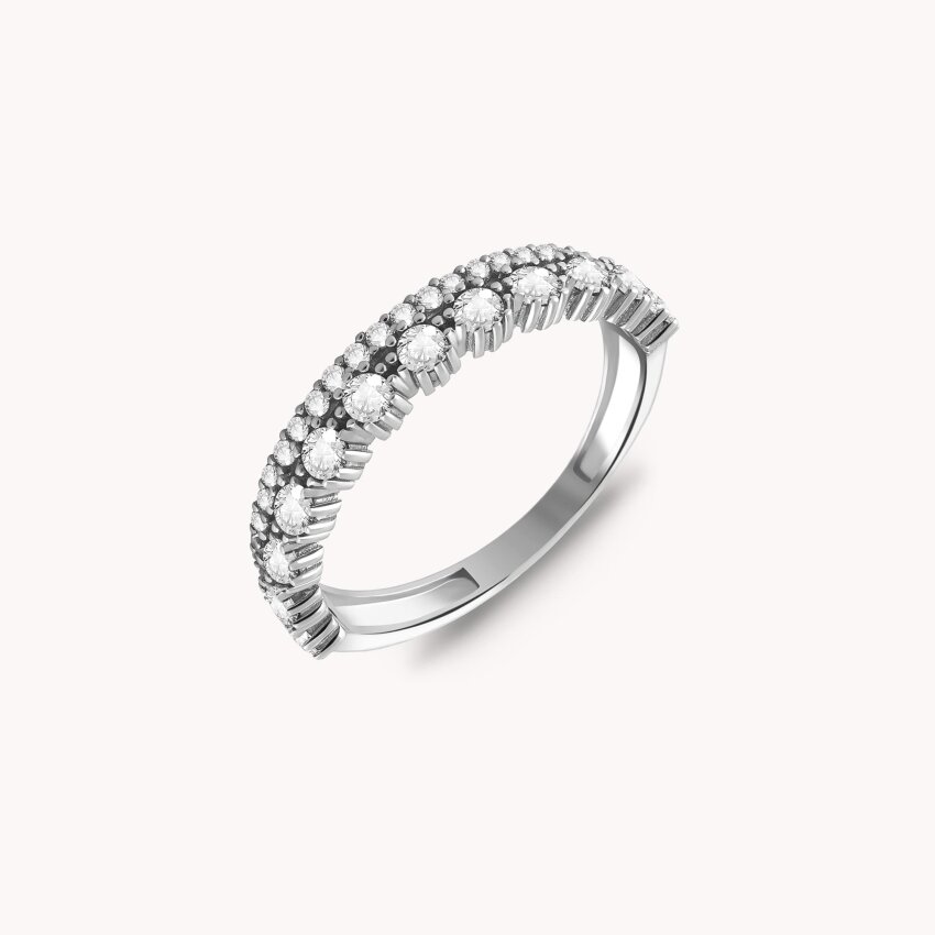 Zlatni prsten Sjaj u nizu Bijelo zlato