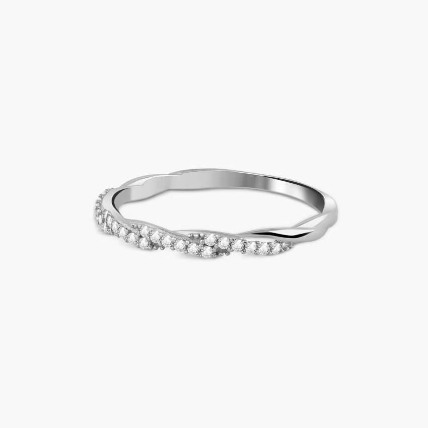 Zlatni prsten Pleteni sjaj Bijelo zlato