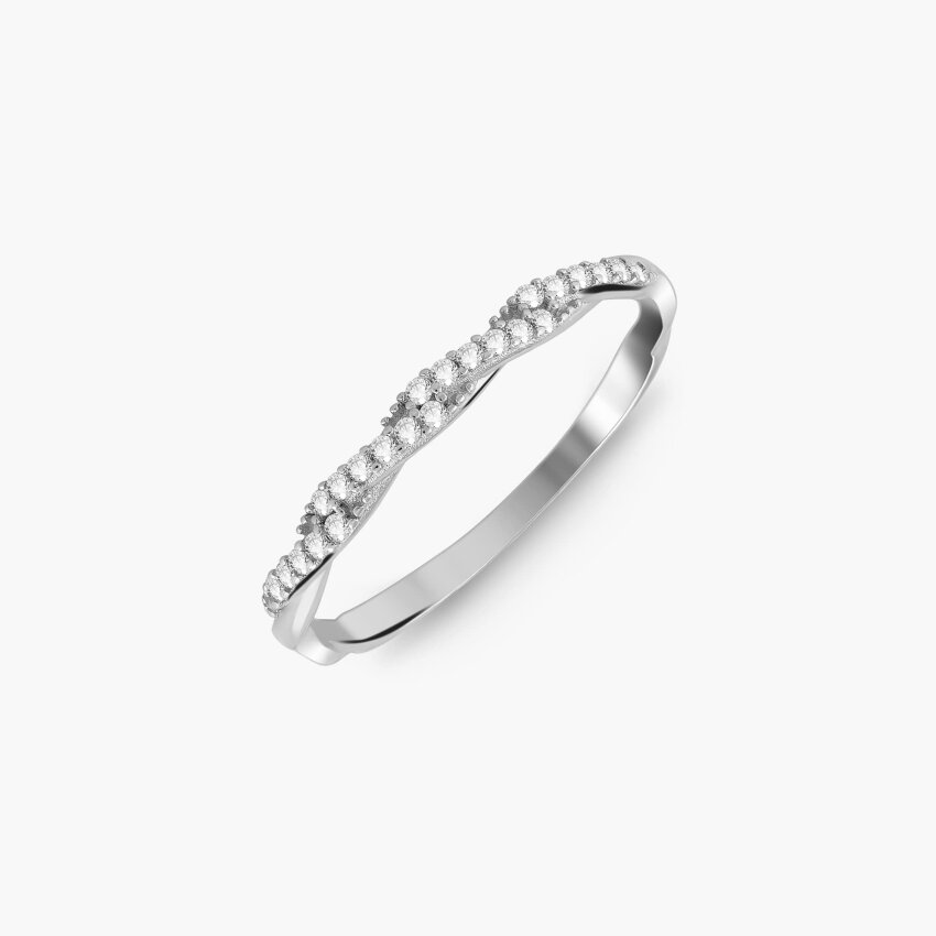 Zlatni prsten Pleteni sjaj Bijelo zlato