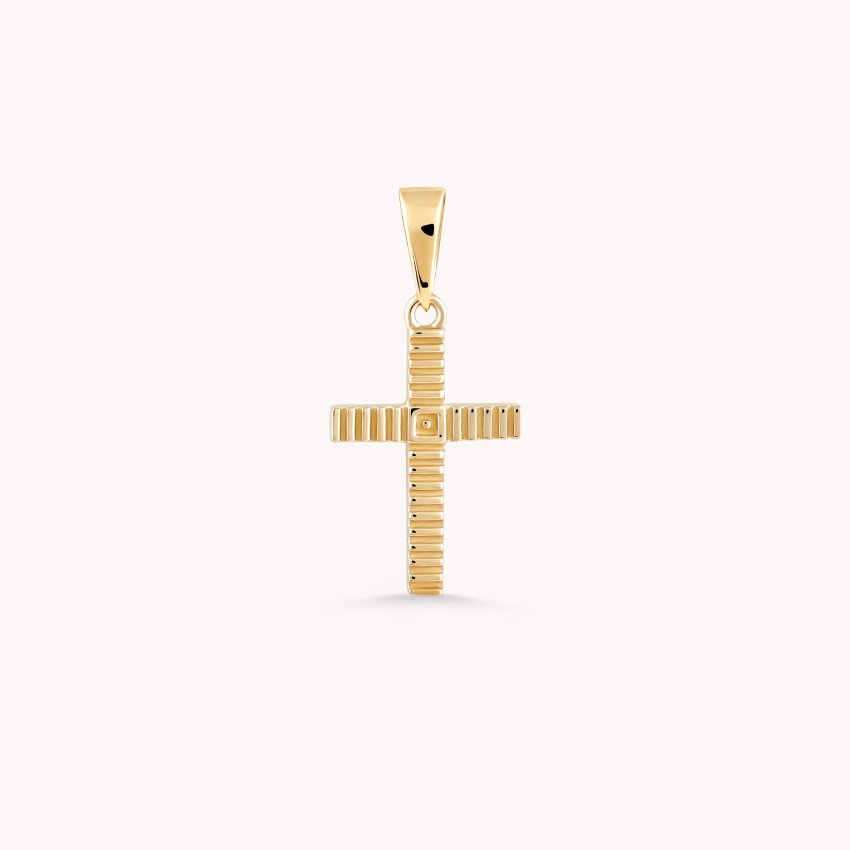 Zlatni privjesak Križ s uzorkom