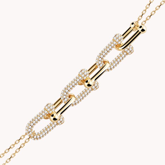 Srebrna ogrlica Ekstravagantni detalj 18kt Pozlata
