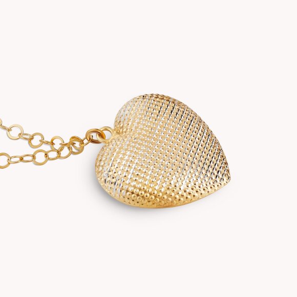 Srebrna ogrlica Srce s uzorkom 18kt Pozlata