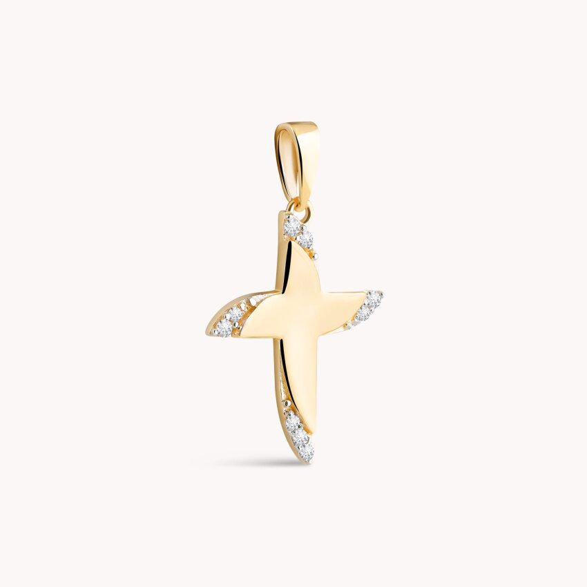 Zlatni privjesak Križ Žuto zlato