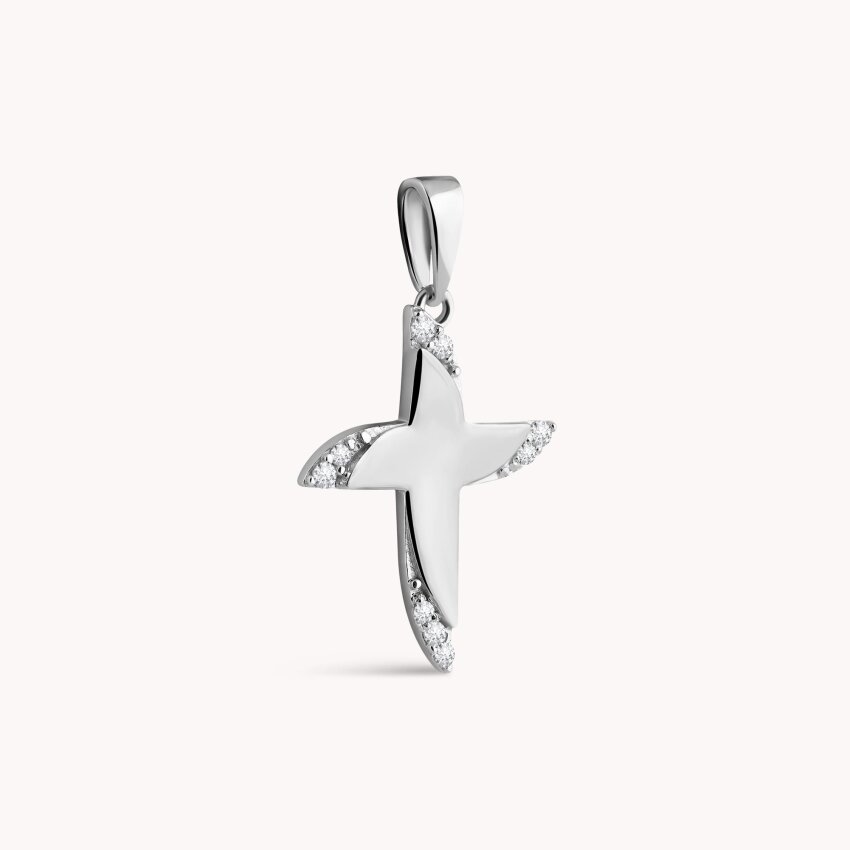 Zlatni privjesak Križ Bijelo zlato