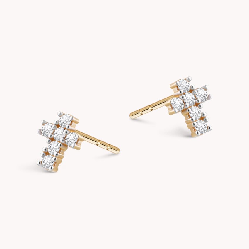Zlatne naušnice Maleni križ