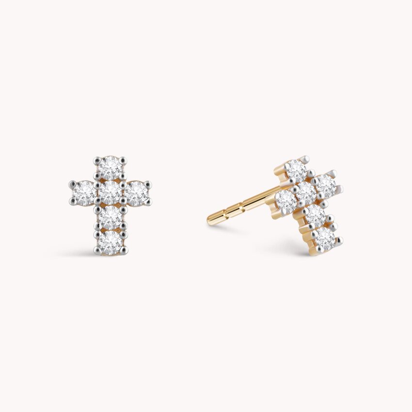 Zlatne naušnice Maleni križ