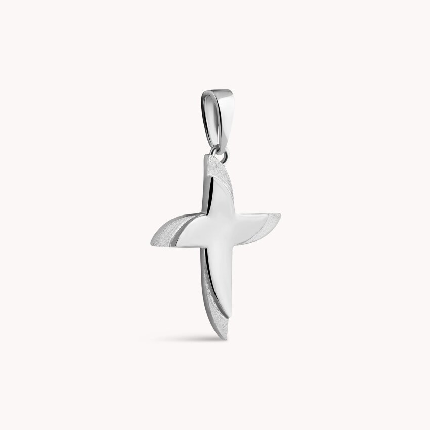 Zlatni privjesak Križ sa zaobljenim detaljem