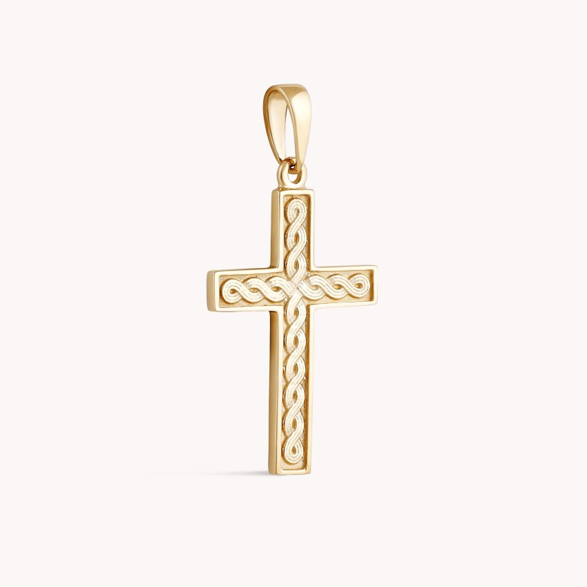 Zlatni privjesak Križ pleter Žuto zlato