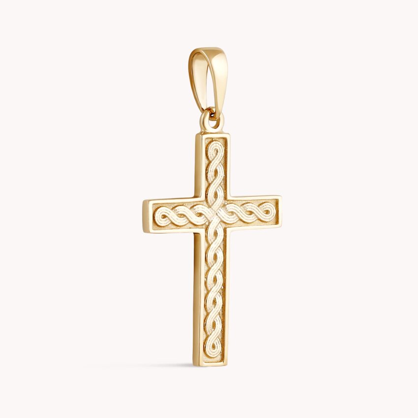 Zlatni privjesak Križ pleter Žuto zlato