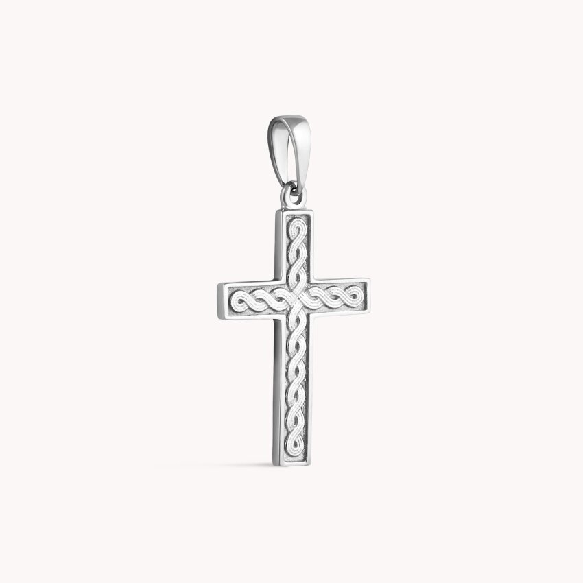 Zlatni privjesak Križ pleter Bijelo zlato