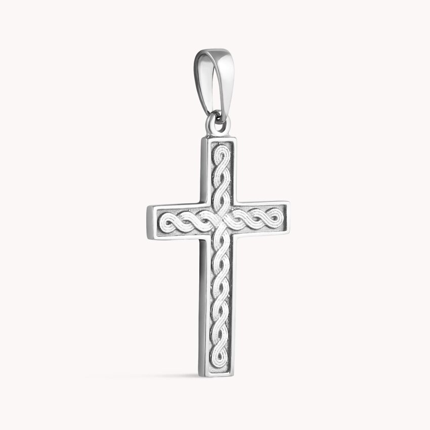 Zlatni privjesak Križ pleter Bijelo zlato