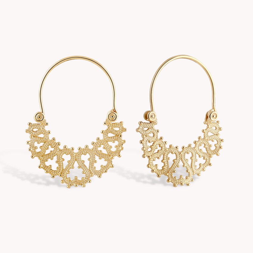 Srebrne naušnice Lepoglavska Čipka 18kt Pozlata