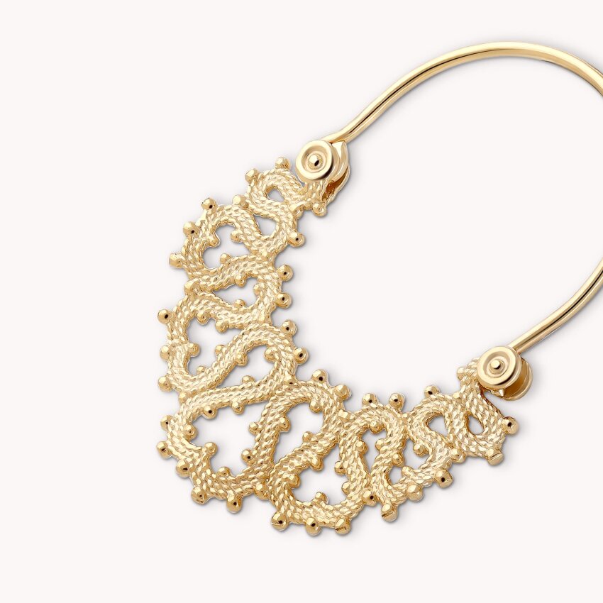 Srebrne naušnice Lepoglavska Čipka 18kt Pozlata