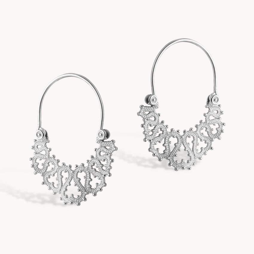 Srebrne naušnice Lepoglavska Čipka