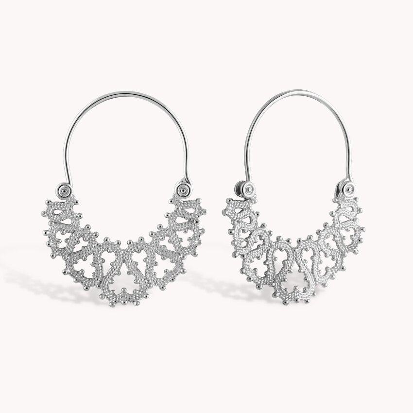 Srebrne naušnice Lepoglavska Čipka