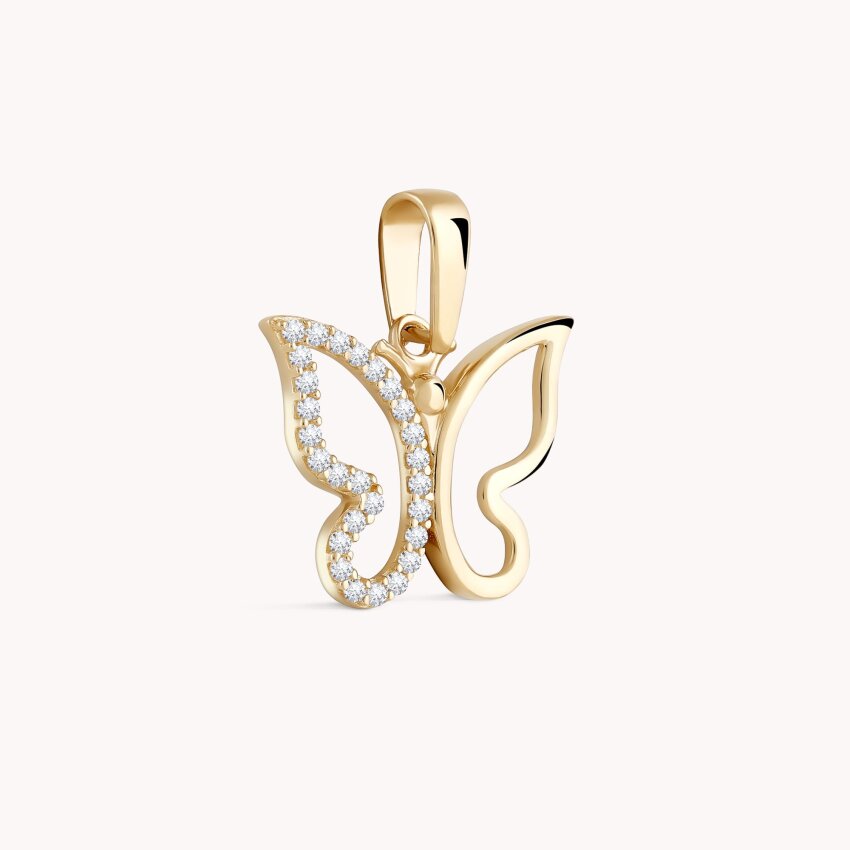 Zlatni privjesk Leptir i sjaj Žuto zlato