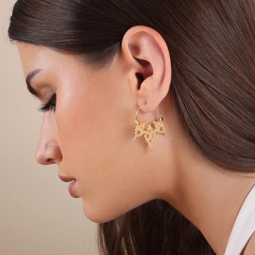 Srebrne naušnice Visočanke 18kt Pozlata