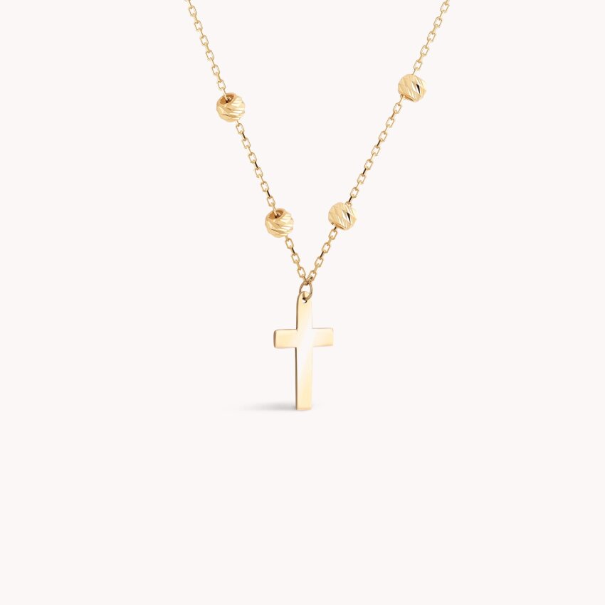 Zlatna ogrlica Križ Žuto zlato
